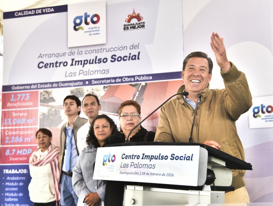 Se beneficia a mil 773 habitantes de Guanajuato Capital, Miguel Márquez Márquez la construcción del Centro a€œLas Palomasa€.