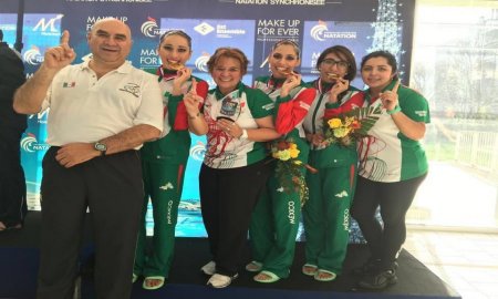 Satisfecha Adriana Loftus con dueto de nado sincronizado