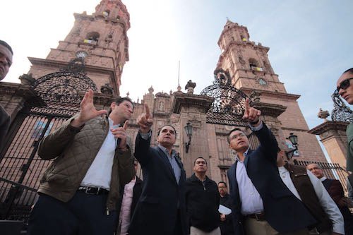 Encabezan Silvano Aureoles y Alfonso Martínez simulacro para visita del Papa Francisco