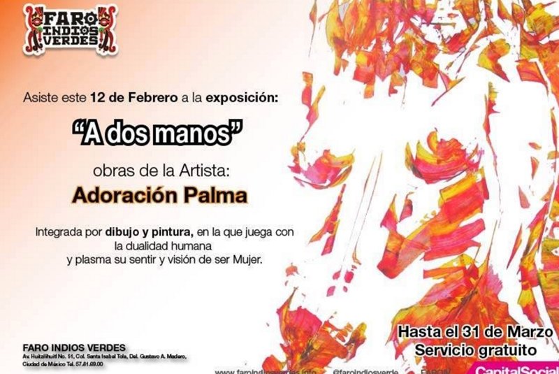 Muestra el Faro Indios Verdes el trabajo pictórico A dos manos, de Adoración Palma