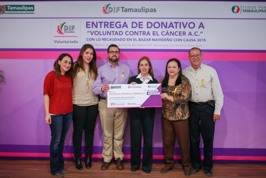 Entrega María del Pilar donativo a Voluntad contra el Cáncer