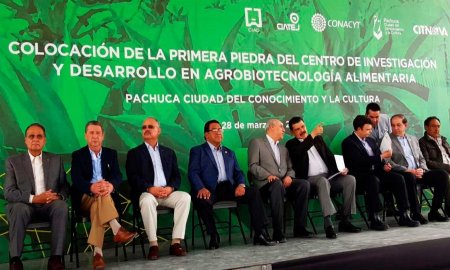 Colocan la primera piedra del Centro de InvestigaciÃ³n y Desarrollo en AgrobiotecnologÃ­a Alimentaria