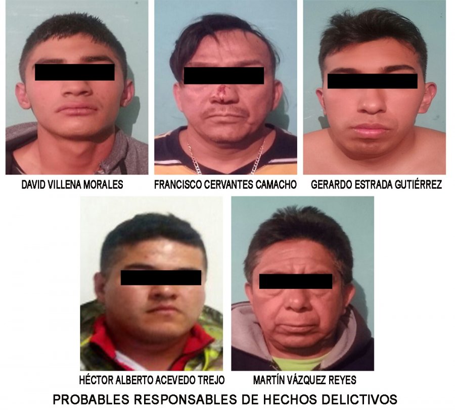 LA PGJ CAPITALINA DETIENE A CINCO PROBABLES NARCOMENUDISTAS CON DROGAS Y ARMAS