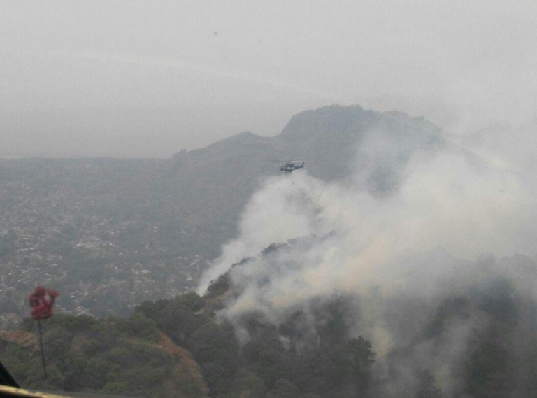 Apoya Gobierno CDMX al estado de Morelos a sofocar incendio forestal