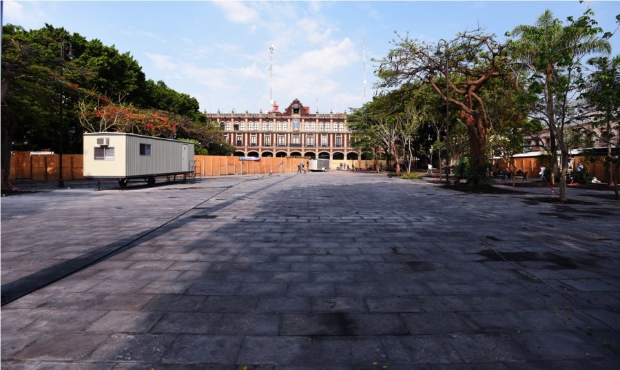 Registra avance del 55 por ciento rehabilitación de Plaza de Armas