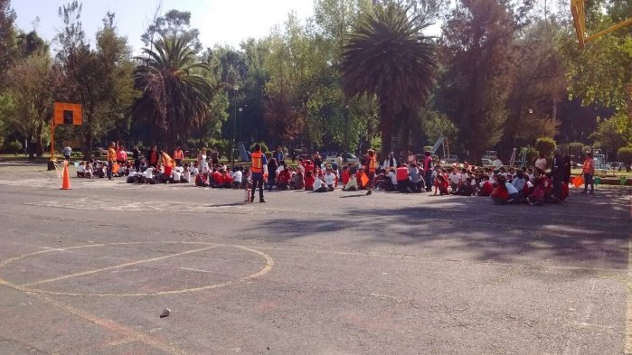 Coordina Protección Civil simulacro de evacuación por incendio en centros educativos