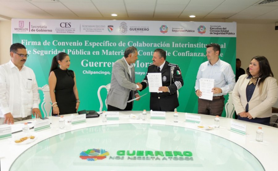 Firman Guerrero y Morelos Convenio de Colaboración de Seguridad Pública en Materia de Control de Confianza