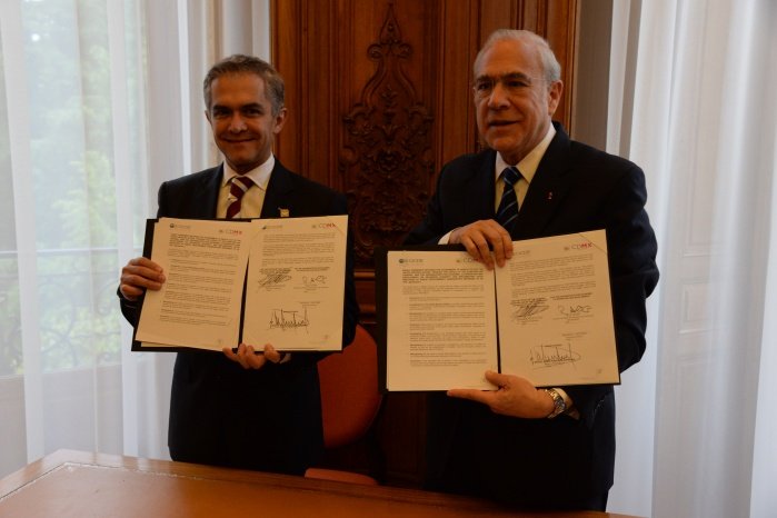 Firma Jefe de Gobierno convenio con OCDE para fortalecer estrategias de combate a la corrupción