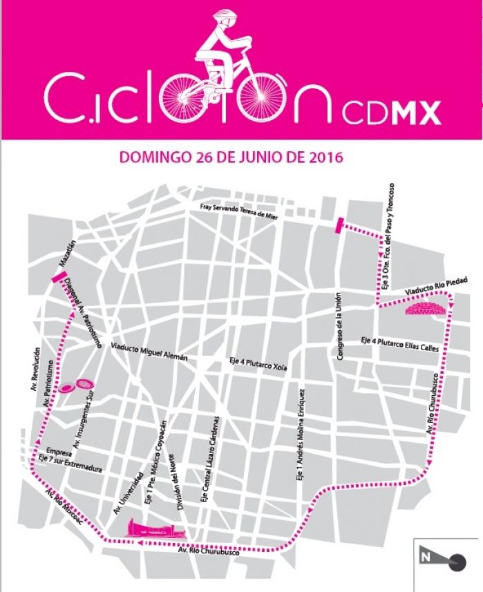 Cambia la ruta del Ciclotón para el próximo domingo 26 de junio