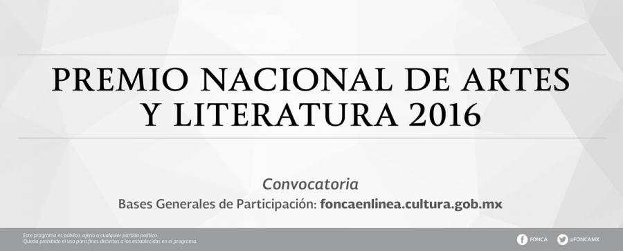 Convocan al Premio Nacional de Artes y Literatura 2016