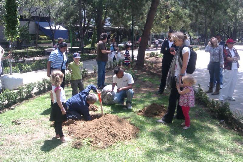 Siembran árboles en Parque Lincoln
