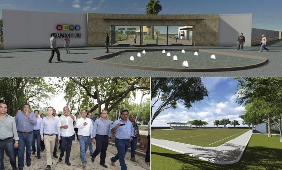 Supervisa MVC avances de la remodelación del Parque a€œLos Cerritosa€ en Tapachula