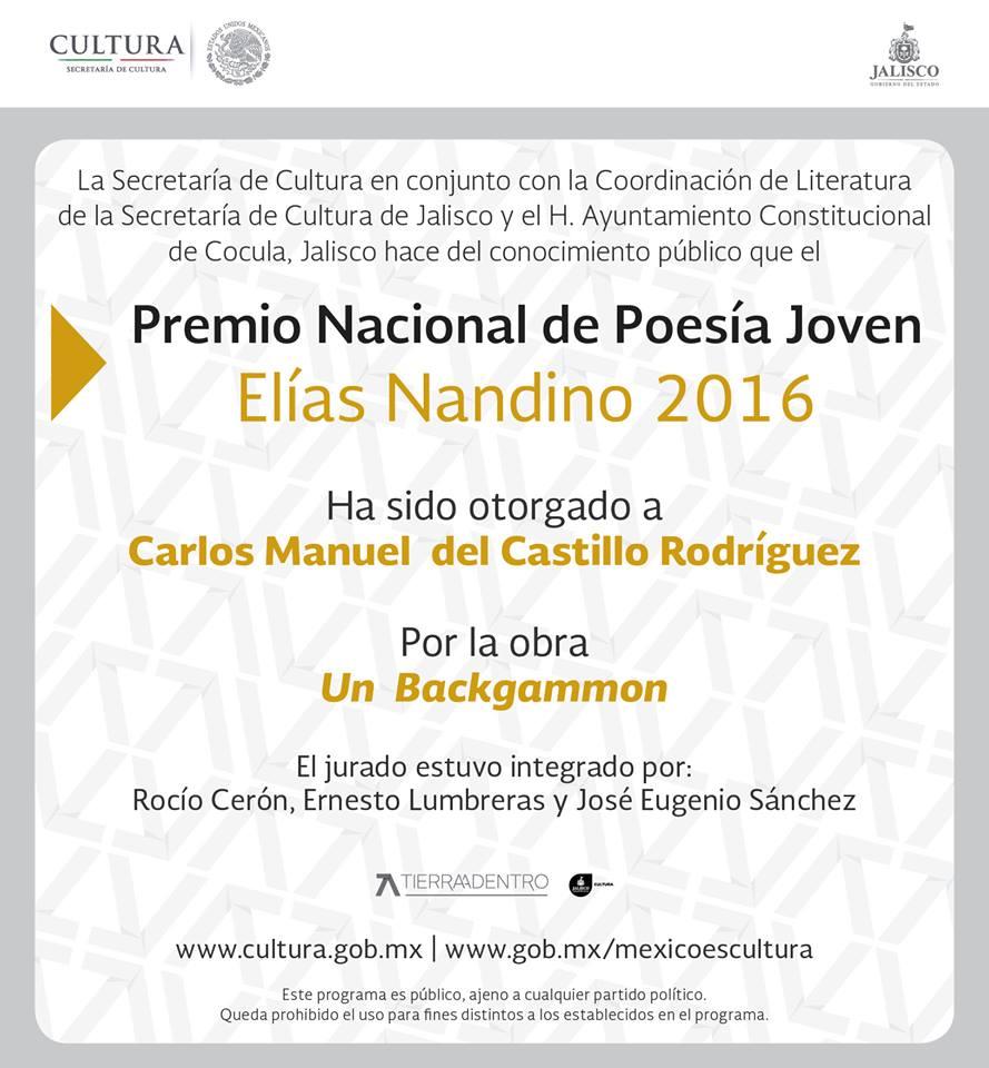 La Secretaría de Cultura anuncia a ganadores de los premios Tierra Adentro 2016