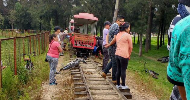 Descarrilamiento del tren al interior del Bosque San Juan de Aragón