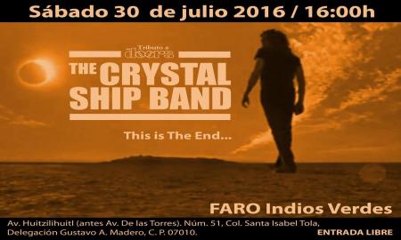 The Crystal Ship Band evocarÃ¡ a The Doors este sÃ¡bado en el Faro Indios Verdes