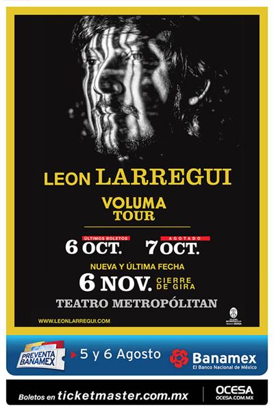 León Larregui anuncia una nueva y última fecha en el Teatro Metropólitan