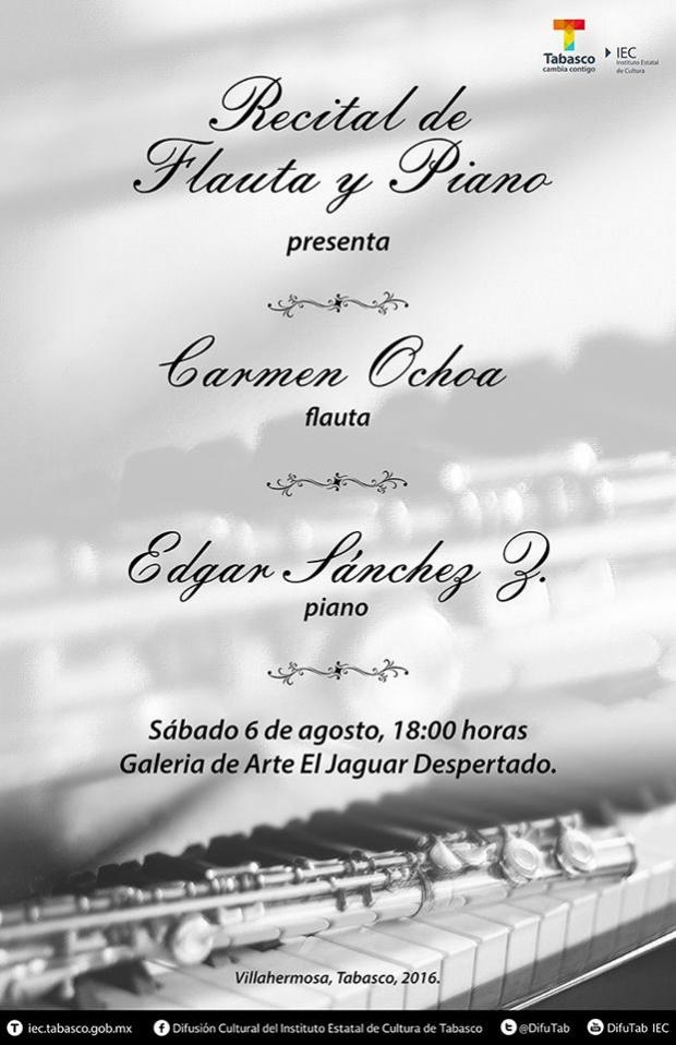 Recital de flauta y piano,en El Jaguar Despertado