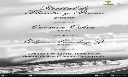 Recital de flauta y piano,en El Jaguar Despertado