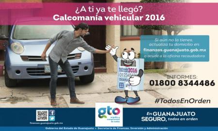 Realiza Gobierno del Estado entrega de la CalcomanÃ­a Vehicular 2016