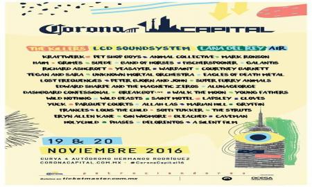 LISTO EL CARTEL Y FECHAS DEL CORONA CAPITAL 2016.