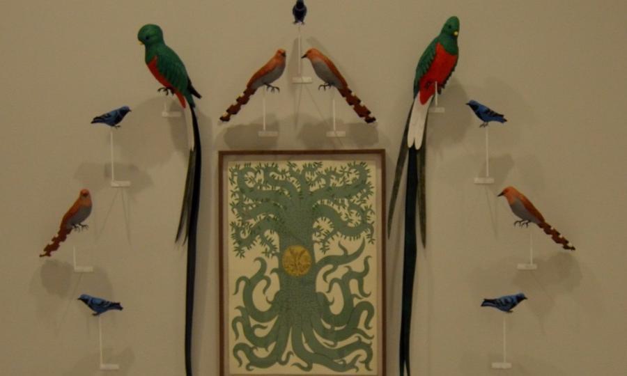 Quetzales y ceibas en la obra de Eduardo Sarabia