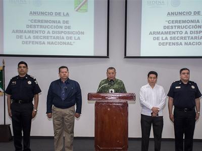 Destrucción de armas de fuego reduce violencia en el país: SEDENA