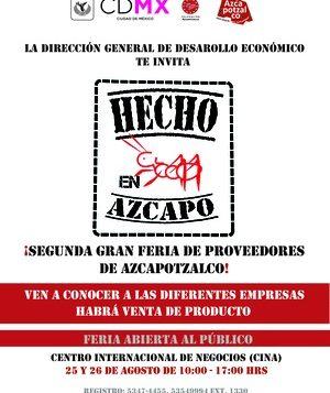Llega la 2Aa Gran Feria de Proveedores en Azcapotzalco