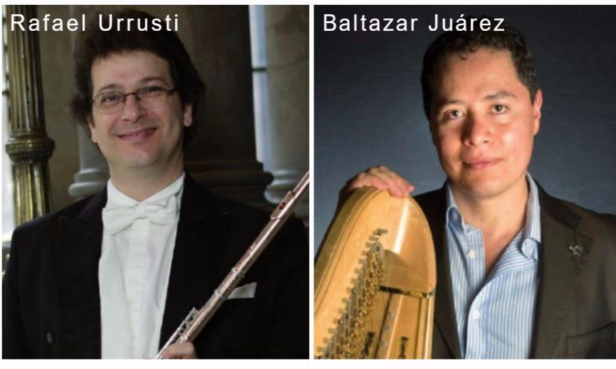 El flautista Rafael Urrusti y el arpista Baltazar Juárez celebrarán 150 años del Conservatorio Nacional de Música