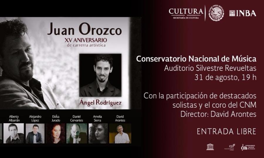 El barítono Juan Orozco celebrará 15 años de trayectoria y 150 del Conservatorio Nacional de Música
