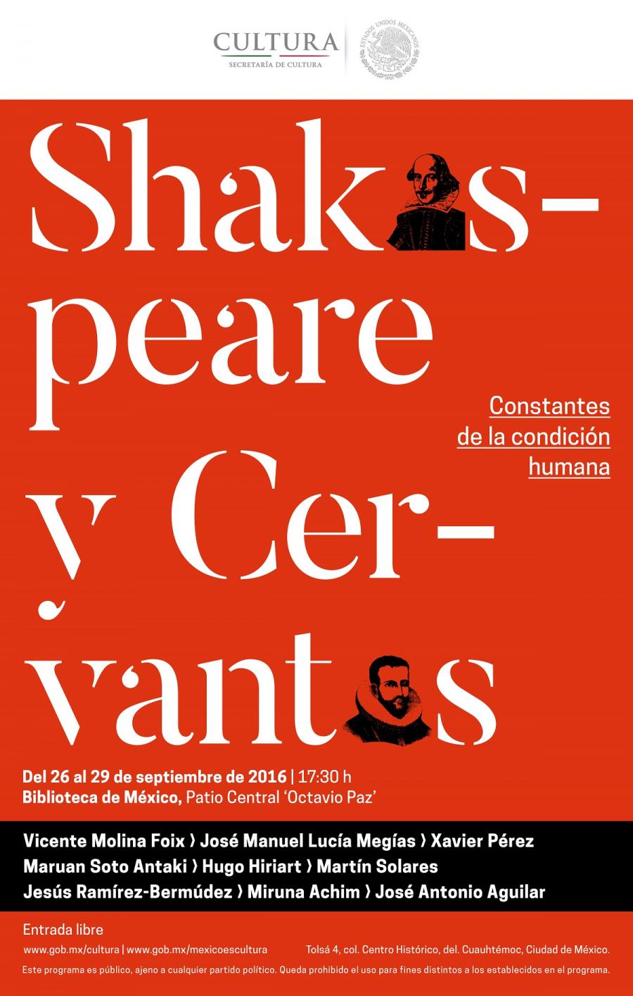 Analizan la trascendencia de la obra de Cervantes y Shakespeare, dos de los mayores autores de la literatura