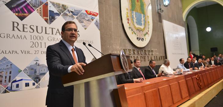 Con el programa Mil Grandes Empresas, más de 175 mil mdp en resultados: Javier Duarte