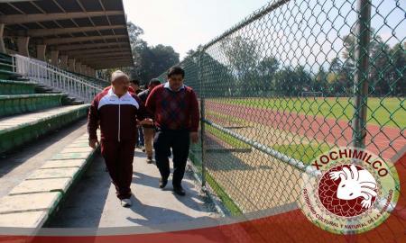REALIZAN RECORRIDO EN LAS OBRAS QUE SE LLEVAN A CABO EN EL DEPORTIVO XOCHIMILCO