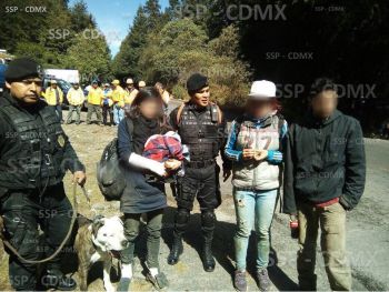 RESCATA SSP-CDMX A TRES JÓVENES Y UN PERRO EXTRAVIADOS EN EL AJUSCO