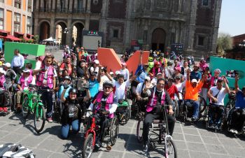SE REALIZA PRIMERA RODADA INCLUYENTE EN EL FORO MUNDIAL DE LA BICICLETA