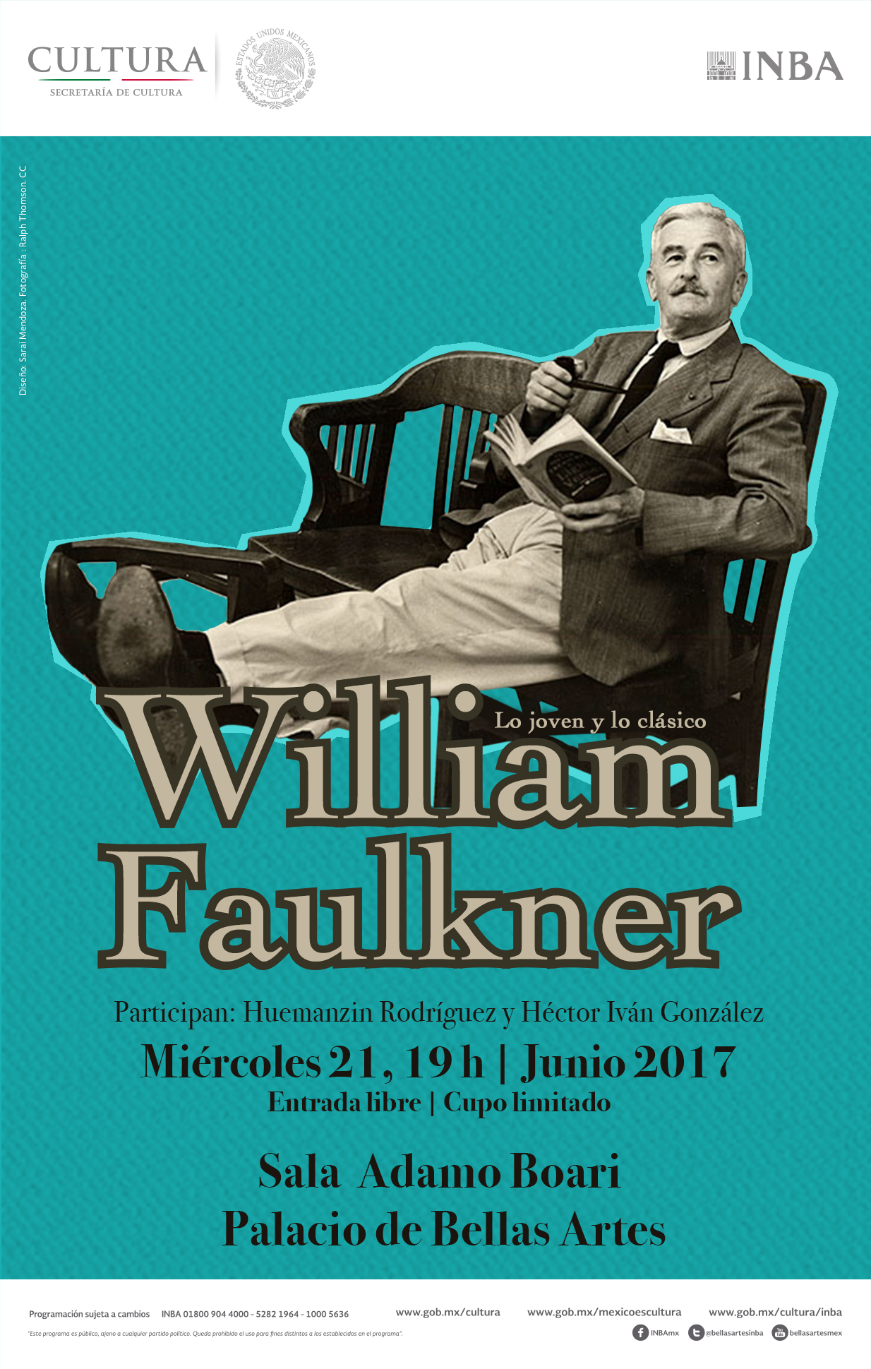 Se hablará sobre la obra de William Faulkner en el ciclo Lo joven y lo clásico