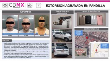 Detienen a 3 personas por el delito de extorsión