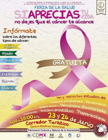 GRAN FERIA DE LA SALUD CON DETECCIÓN DE DIVERSOS TIPOS DE CÁNCER EN XOCHIMILCO
