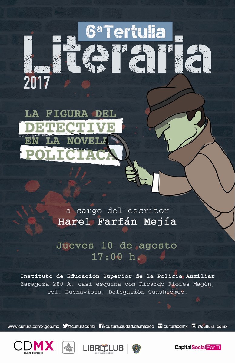 Revelarán en la Sexta Tertulia Literaria las pistas de la figura del detective en la novela policiaca