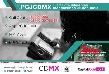Pone la PGJCDMX a disposición de la ciudadanía alternativas para la presentación de denuncias