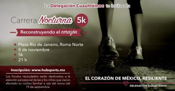 REALIZAN CARRERA NOCTURNA PARA APOYAR A NIÑOS QUE QUEDARON EN ORFANDAD EL 19 DE SEPTIEMBRE