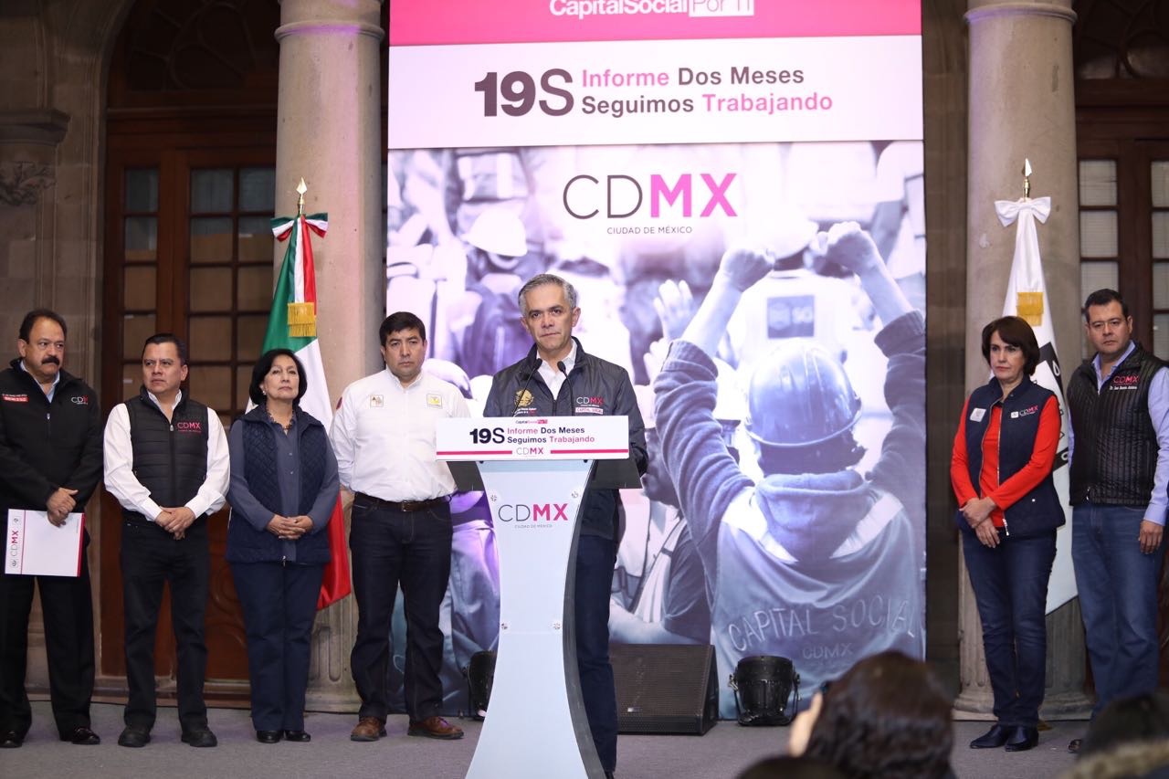 Avanzan acciones de reconstrucción de CDMX a dos meses del sismo