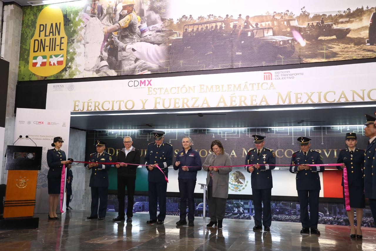 Reconoce GCDMX al Ejército y Fuerza Aérea Mexicanos con estación emblemática del Metro