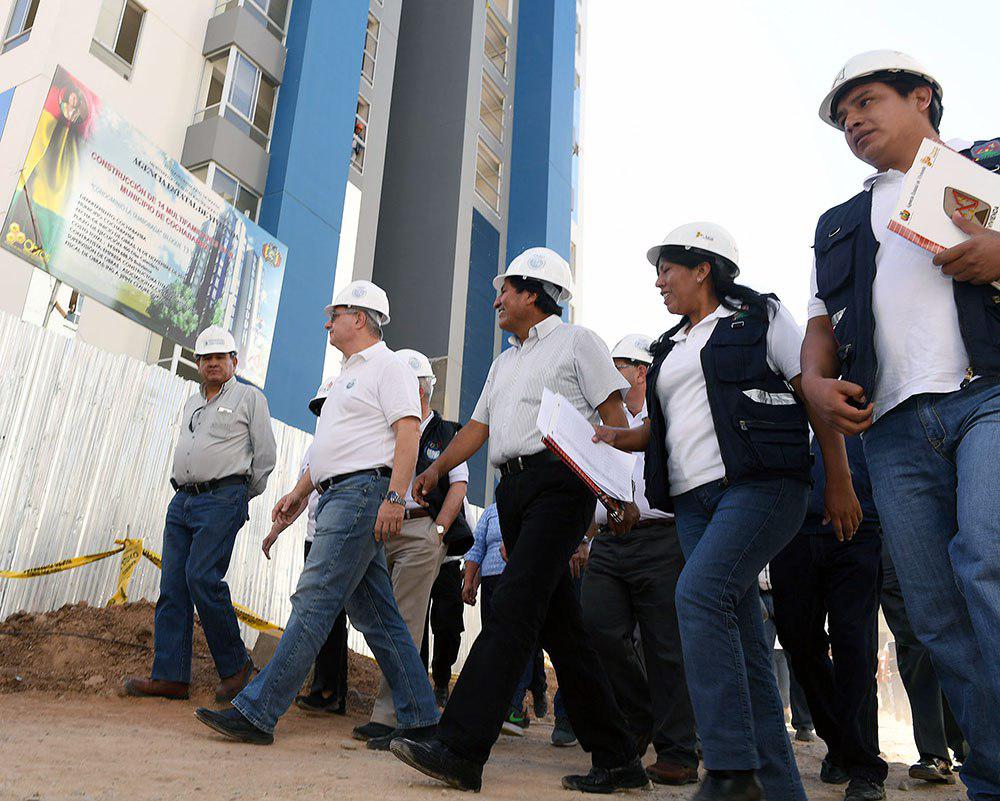 Evo Morales y Odesur satisfechos por avance de obras de la Villa Suramericana