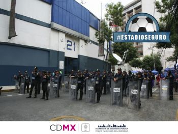DESPLIEGA SSP-CDMX DISPOSITIVO DE SEGURIDAD PARA EL PARTIDO CRUZ AZUL- AMERICA