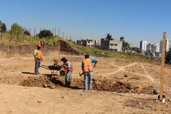 Construcción del Deportivo San Mateo Tlaltenango