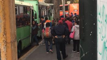 Aproximadamente 20 camiones se usaron para llevar asistentes al mitin en Álvaro Obregón