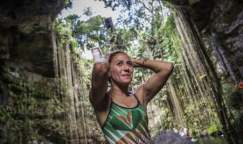 La mejor plataforma, la del 2017 para clavadista de altura Adriana Jiménez