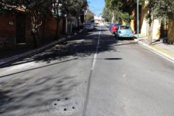 Concluyeron los trabajos de reencarpetado en la calle Cuauhtémoc, col. Cuajimalpa Centro