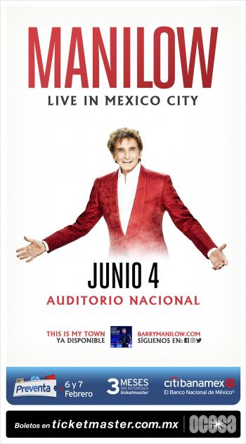BARRY MANILOW ANUNCIA CONCIERTO EN CDMX