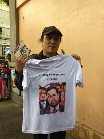 Militantes de Morena rechazan la imposición de Víctor Hugo Romo como candidato a la Alcaldía de Miguel Hidalgo